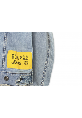 Μπουφάν Τζιν EDWARD JEANS Ανοιχτό Μπλε Ξεβαμμένο