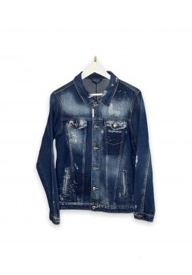 Μπουφάν Τζιν EDWARD JEANS Σκούρο Μπλε Ξεβαμμένο