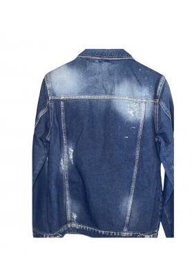 Μπουφάν Τζιν EDWARD JEANS Σκούρο Μπλε Ξεβαμμένο