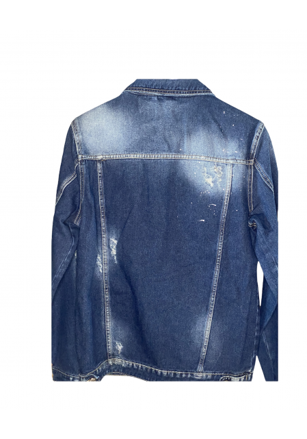 Μπουφάν Τζιν EDWARD JEANS Σκούρο Μπλε Ξεβαμμένο