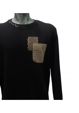 Πουλόβερ με μπαλώματα OVER-D Μαύρο