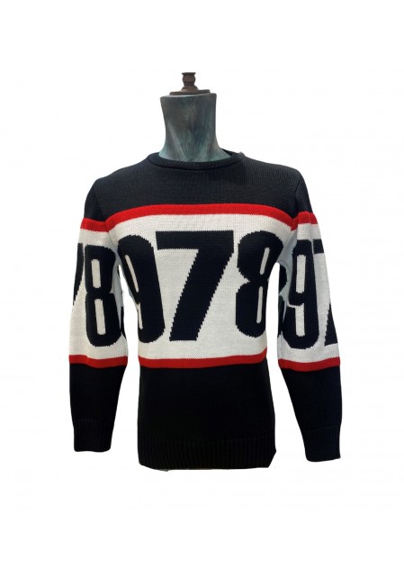 Πουλόβερ 978 με σχέδιο OVER-D Μαύρο