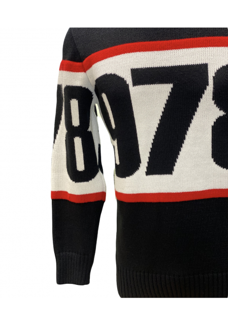 Πουλόβερ 978 με σχέδιο OVER-D Μαύρο