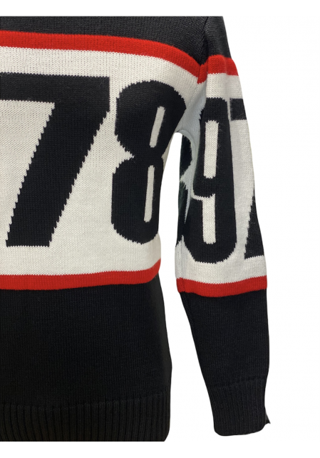 Πουλόβερ 978 με σχέδιο OVER-D Μαύρο