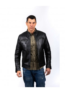 Nobuko Αντρικό Δερμάτινο Μπουφάν Μαύρο
